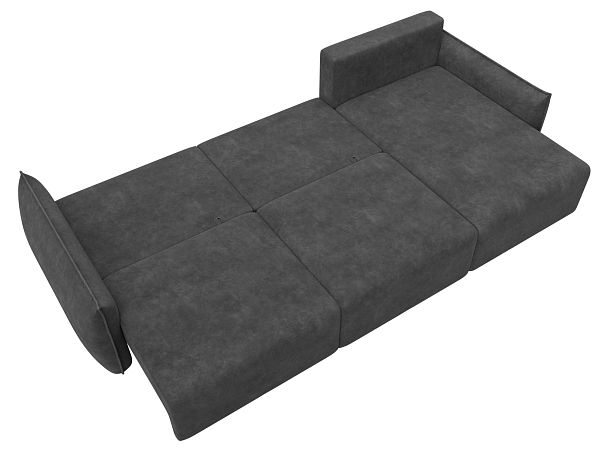 Диван угловой Лига-051 НПБ Лонг угол универсальный Велюр серый - Вид 9