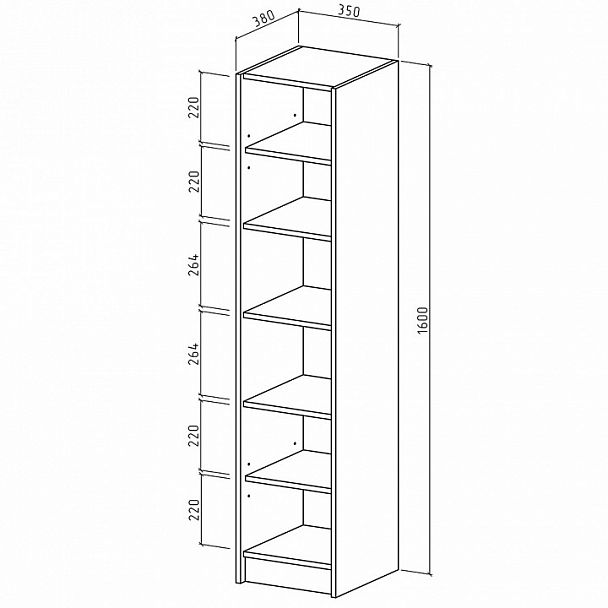 Стеллаж комбинированный Август-1 - Вид 2