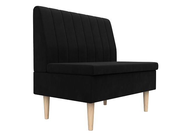 Диван прямой Мини Микровельвет черный - Вид 4