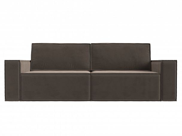Диван прямой Куба (полностью велюр коричневый) - Вид 2