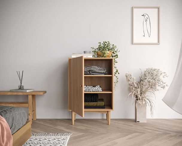 Тумба Bubble Solid с одной дверкой арт BBL02S, цвет - орех - Вид 3