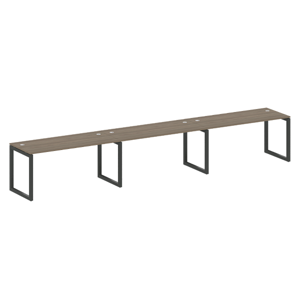 Metal System Quattro Р. ст. на 3 раб. места на О-образном м/к 50БО.СМ-3.4 Вяз/Антрацит металл 4800*720*750 - Вид 1