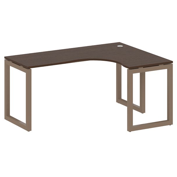 Metal System Quattro Стол криволинейный правый на О-образном м/к 50БО.СА-4 (R) Венге/Мокко металл 1600*1200*750 - Вид 1