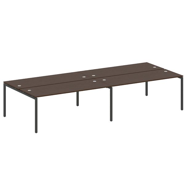 Metal System Quattro Р. ст. на 4 раб. места на П-образном м/к 40БП.СМ-4.5 Венге/Антрацит металл 3600*1475*750 - Вид 1