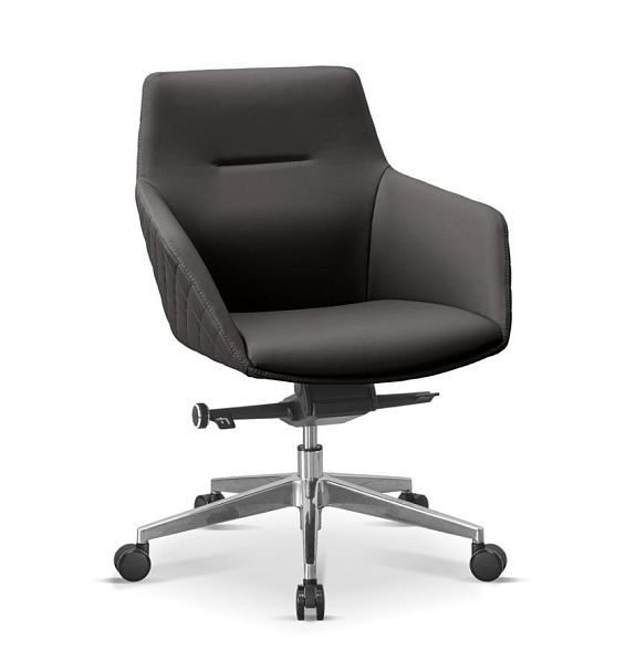 Кресло посетителя Aurora ML X46 натуральная кожа / черная - Вид 1
