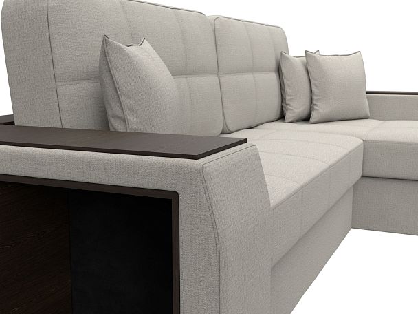 Диван угловой Брюссель правый угол Рогожка бежевый - Вид 4