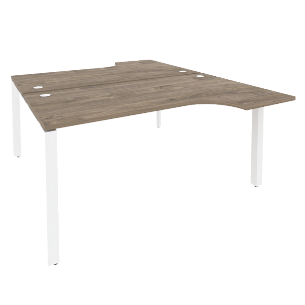 Onix Рабочая станция на П-образном м/к O.MP-D.SA-1 Тиквуд темный/Белый металл 1580*1995*750 (1475/460) - Вид 1
