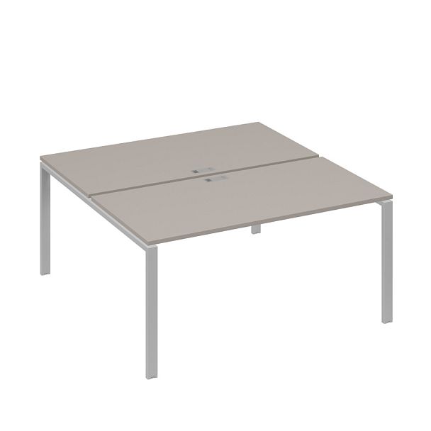 Рабочая станция опоры UNO столы 2х160 A4 А4 Б1 178 БП мокко премиум / металлокаркас серый - Вид 1
