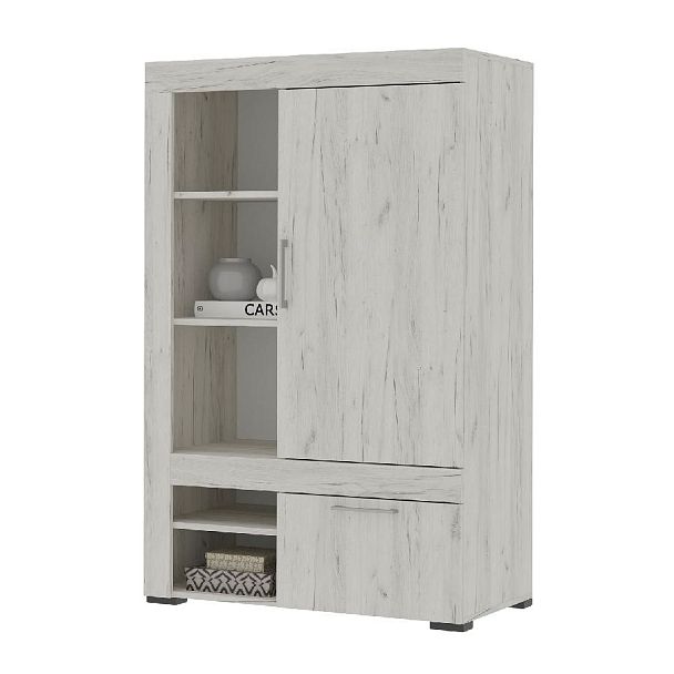 Гранд стеллаж 02 (ШК 3) (0.896х1,393х0,449) дуб крафт белый - Вид 1