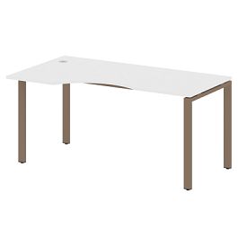 Metal System Стол криволинейный левый на П-образном м/к БП.СА-1 (L) Белый/Мокко металл 1600*900*750 - Фото предпросмотра