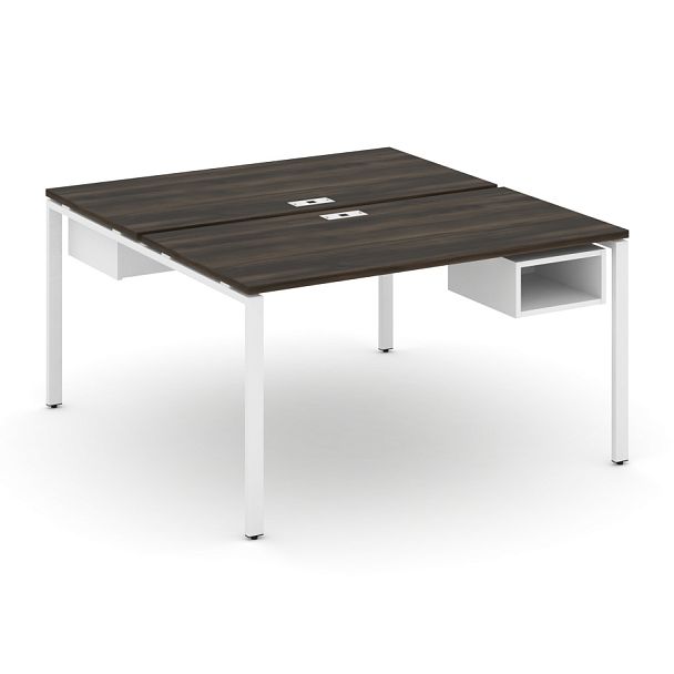 Concept Рабочая станция 2 сторонняя с подвесными тумбами на 2 места CN.DRS-103 Дуб Мали/Белый Бриллиант/Металл Белый 1380*1480*750 - Вид 1