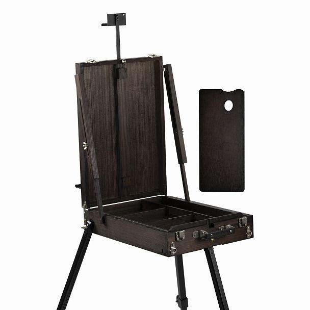 Этюдник-мольберт BRAUBERG ART PREMIERE, алюминиевые ножки, холст до 82 см, кофейный, 191757 - Вид 6