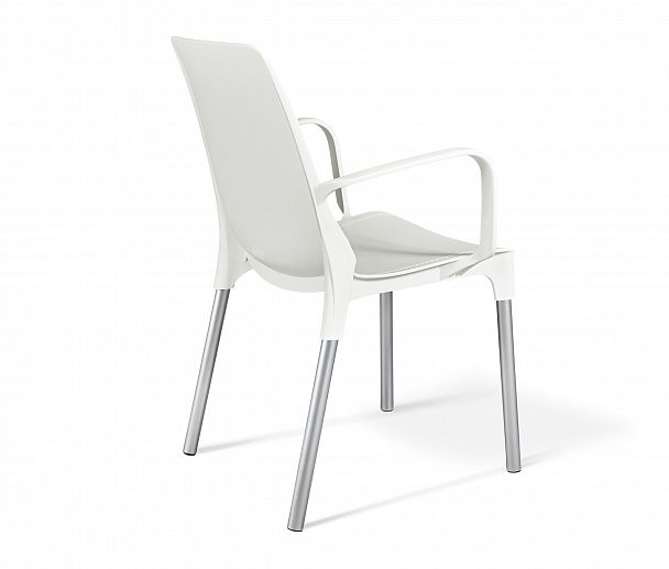 Стул Sheffilton SHT-S76 белый пластиковый белый/хром лак, стопируемый - Вид 3