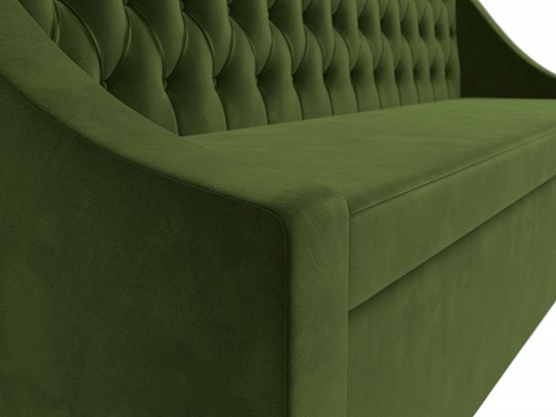 Кухонный прямой диван Мерлин (полностью микровельвет зеленый) - Вид 4
