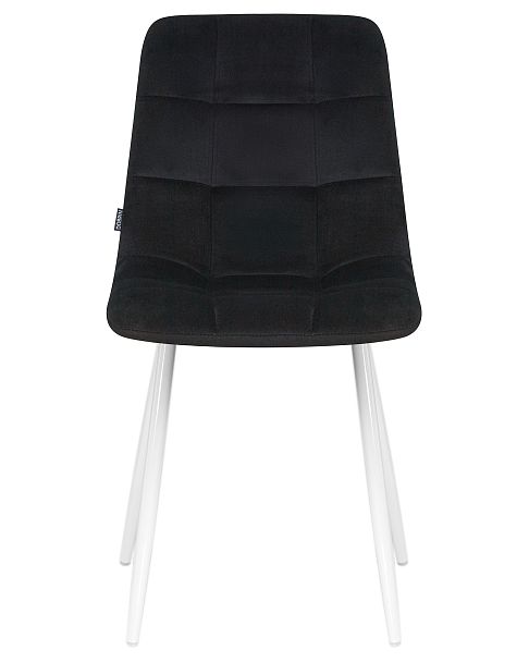 Стул обеденный DOBRIN ALEX (белые ножки, черный велюр (V108-77), ) - Вид 6