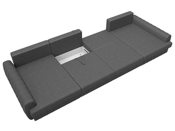 Диван П-образный Лига-057 НПБ Лонг Замша серый - Вид 8