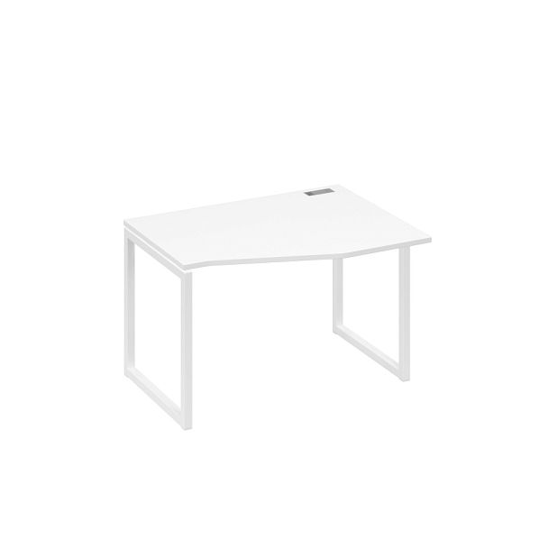 Стол эргономичный правый "Техно" на металлокаркасе QUATTRO A4 А4 Б4 062 БП белый премиум / металлокаркас белый - Вид 1