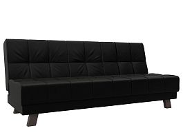 Диван прямой Винсент Экокожа черный - Фото предпросмотра