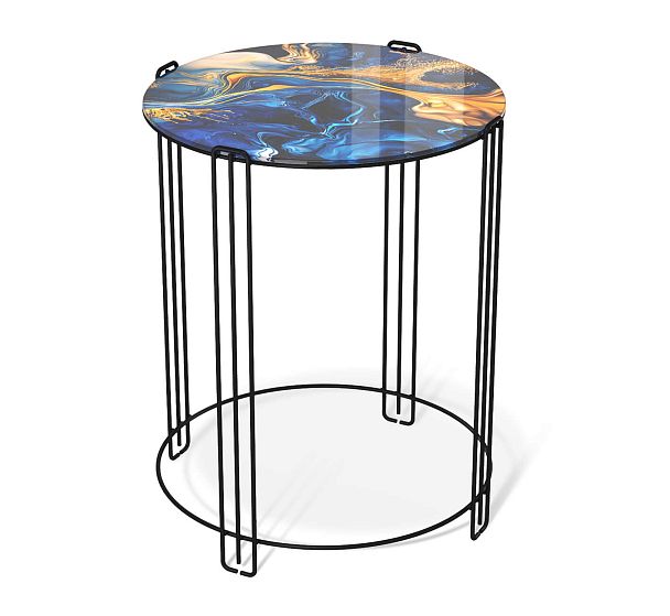 Столик журнальный Sheffilton SHT-CT53 синий сапфир/черный муар - Вид 2