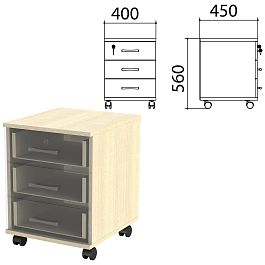 Каркас тумбы подкатной "Канц" 400х450х560 мм, цвет дуб молочный, ТК29.15.1 - Фото предпросмотра