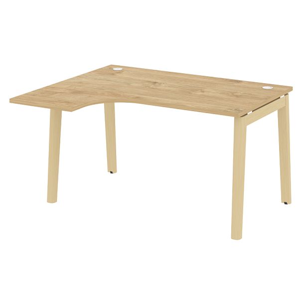 Onix Wood Стол эргономичный левый OW.SA-3 (L) Тиквуд светлый/Дуб светлый/Белый металл 1380*1180*750 (800/460) - Вид 1