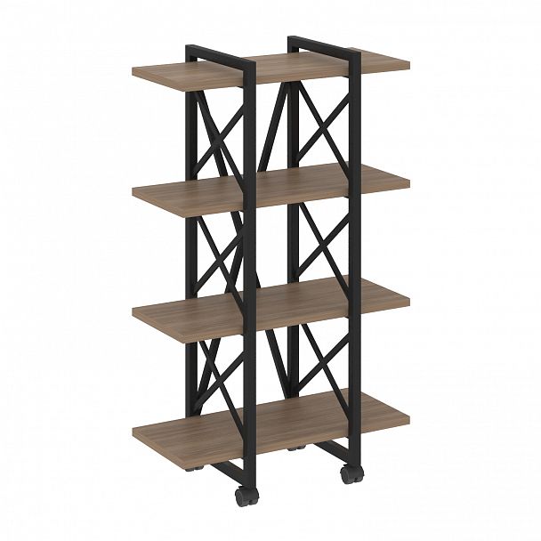 Стеллаж на колесах "Loft" VR.L-MST.K-4.4V дуб аризона/черный - Вид 1