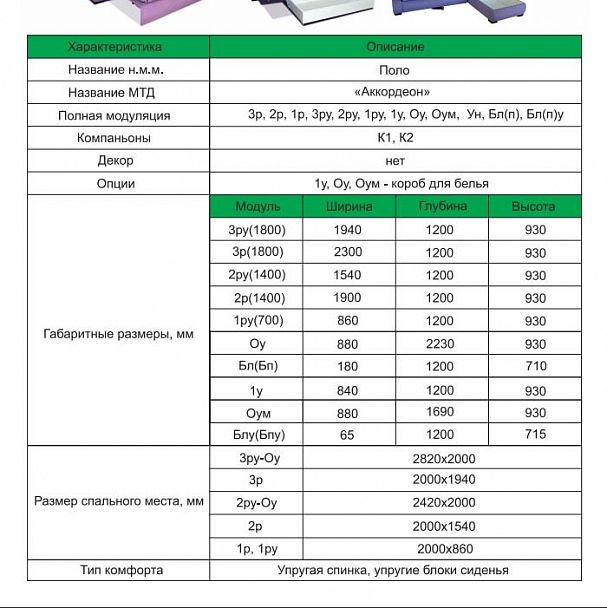Диван "Поло" 3Р узкие боковины - Вид 6