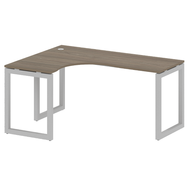 Metal System Quattro Стол криволинейный левый на О-образном м/к 50БО.СА-4 (L) Вяз/Серый металл 1600*1200*750 - Вид 1