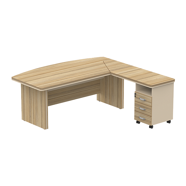 Стол руководителя с тумбой L,R 1800 Берлин Кокоболо СРТ 18-200 - Вид 1