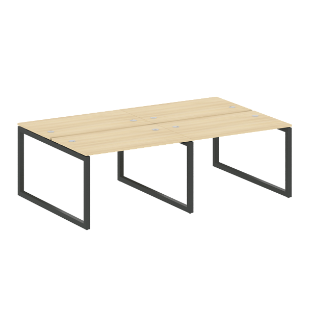 Metal System Quattro Р. ст. на 4 раб. места на О-образном м/к 50БО.СМ-4.2 Акация/Антрацит металл 2400*1475*750 - Вид 1