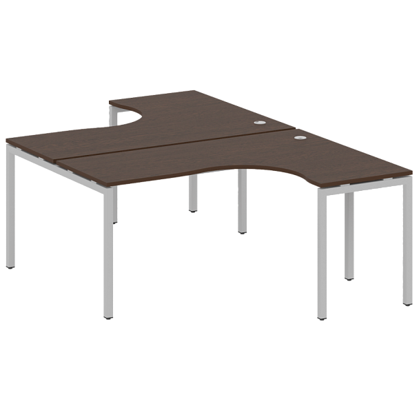 Metal System Quattro Р. ст. криволинейная на П-образном м/к 40БП.РАС-СА-2.4 Венге/Серый металл 1600*2435*750 - Вид 1