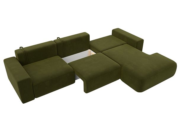 Диван угловой Лига-036 Классик Лонг правый угол Микровельвет зеленый - Вид 8