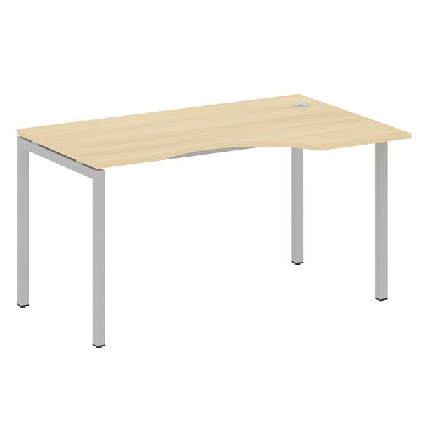 Metal System Quattro Стол криволинейный правый на П-образном м/к 40БП.СА-2 (R) Акация/Серый металл 1400*900*750 - Вид 1