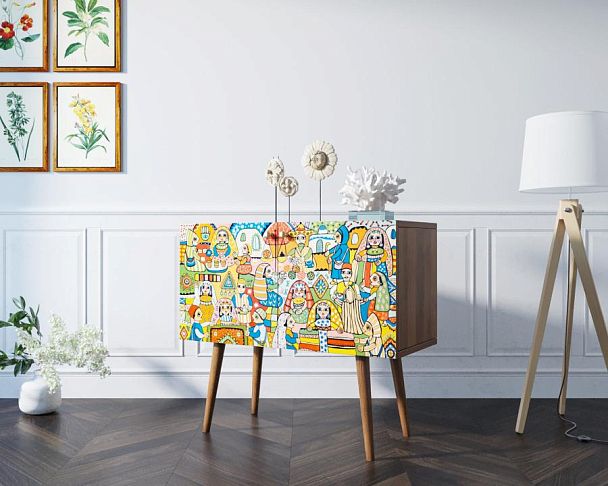 Комод на высоких ножках Berber малый 1 принт арт BB13/Print_01 - Вид 4