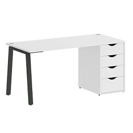 Home Office Стол письменный VR.SP-3-158.4.A Белый бриллиант/Антрацит металл 1580*720*750 - Фото предпросмотра