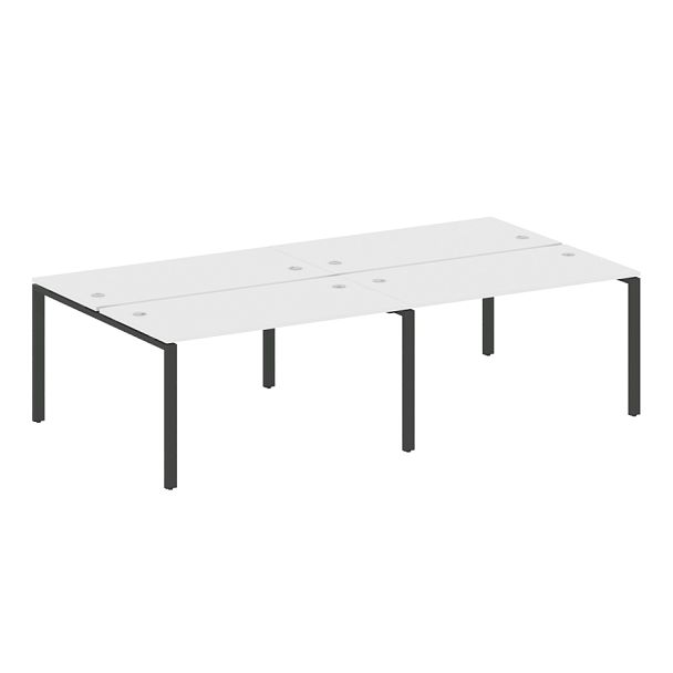 Metal System Р. ст. на 4 раб. места на П-образном м/к БП.СМ-4.3 Белый/Антрацит металл 2800*1475*750 - Вид 1