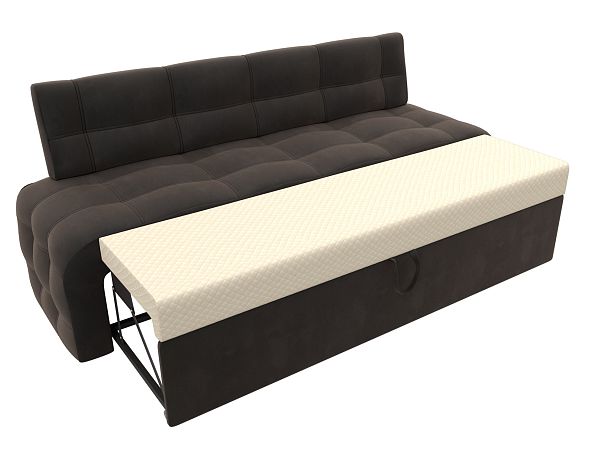 Диван кухонный прямой Люксор Велюр коричневый - Вид 6