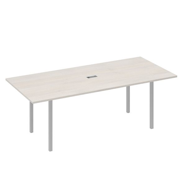Стол переговорный 220 на металлокаркасе DUE A4 А4 Б2 124 БП дуб / металлокаркас серый - Вид 1