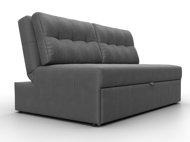 Диван прямой Лига-107 (140) Замша серый - Вид 3