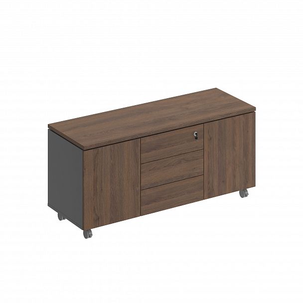 Тумба для оргтехники City СИ 262 дуб гладстоун / антрацит премиум / дуб гладстоун - Вид 1