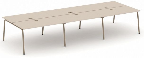 Рабочая станция на 6 места "ESTETICA" ES.D.RS-6.3-LK Капучино - Вид 1