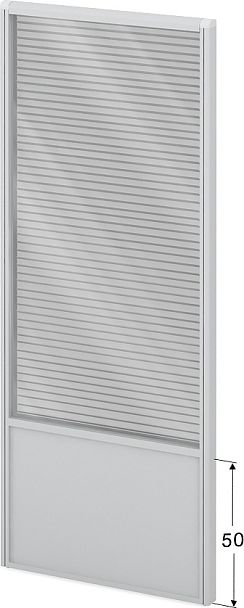 Модуль комбинированный "Мобильные офисные перегородки «Логика»"  ПК-ЛГ-МДК200х80/50Ж/Д-В1-301 серый - Вид 1