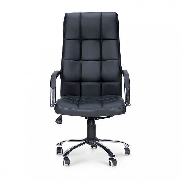 Кресло Римини / хром / черная экокожа - Вид 3