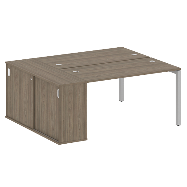 Metal System Quattro Р. ст. с шкафом-купе на П-образном м/к 50БП.РС-СШК-1.3 Т Вяз/Серый металл 1810*1475*750 - Вид 1