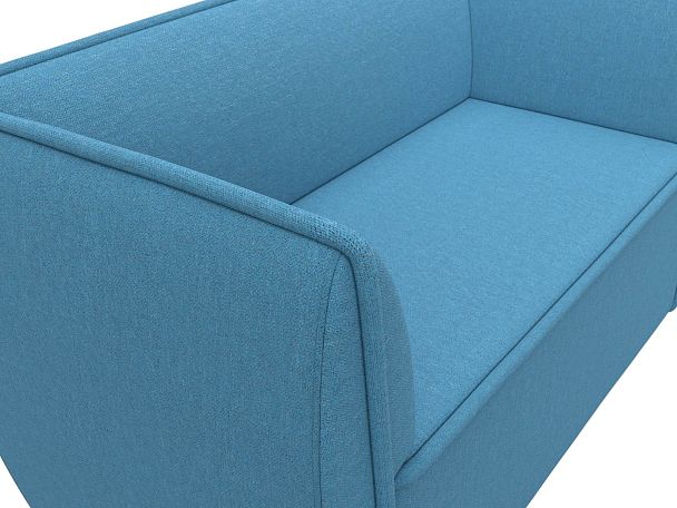 Диван кухонный прямой Бергамо 2-х местный Рогожка голубой - Вид 4