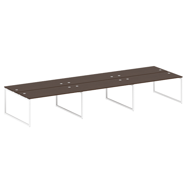 Metal System Quattro Р. ст. на 6 раб. места на О-образном м/к 40БО.СМ-6.4 Венге/Белый металл 4800*1475*750 - Вид 1