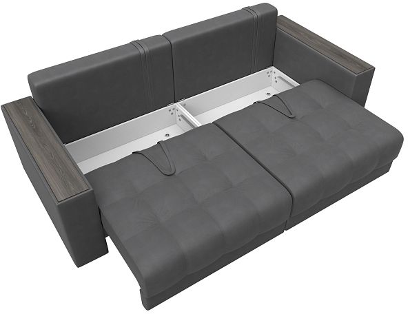 Диван прямой с декором Лига-049 НПБ Замша серый - Вид 8
