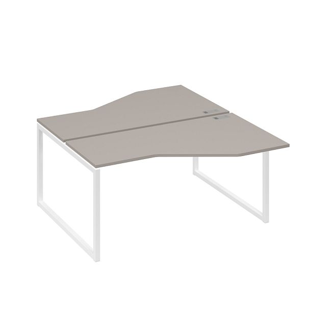 Рабочая станция со столами Техно (2х160) каркас QUATTRO A4 А4 Б4 188 БП мокко премиум / металлокаркас белый - Вид 1