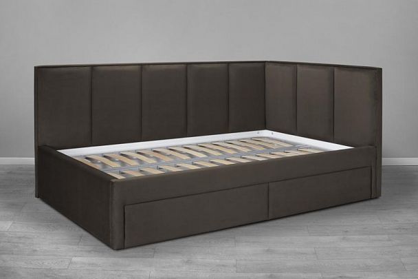 Кровать «Лайф с ящиками», 1200 коричневая - Вид 1