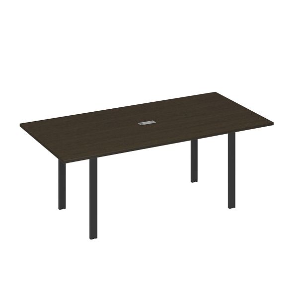 Стол 200 на металлокаркасе UNO в переговорную A4 А4 Б1 123 БП венге / металлокаркас антрацит - Вид 1